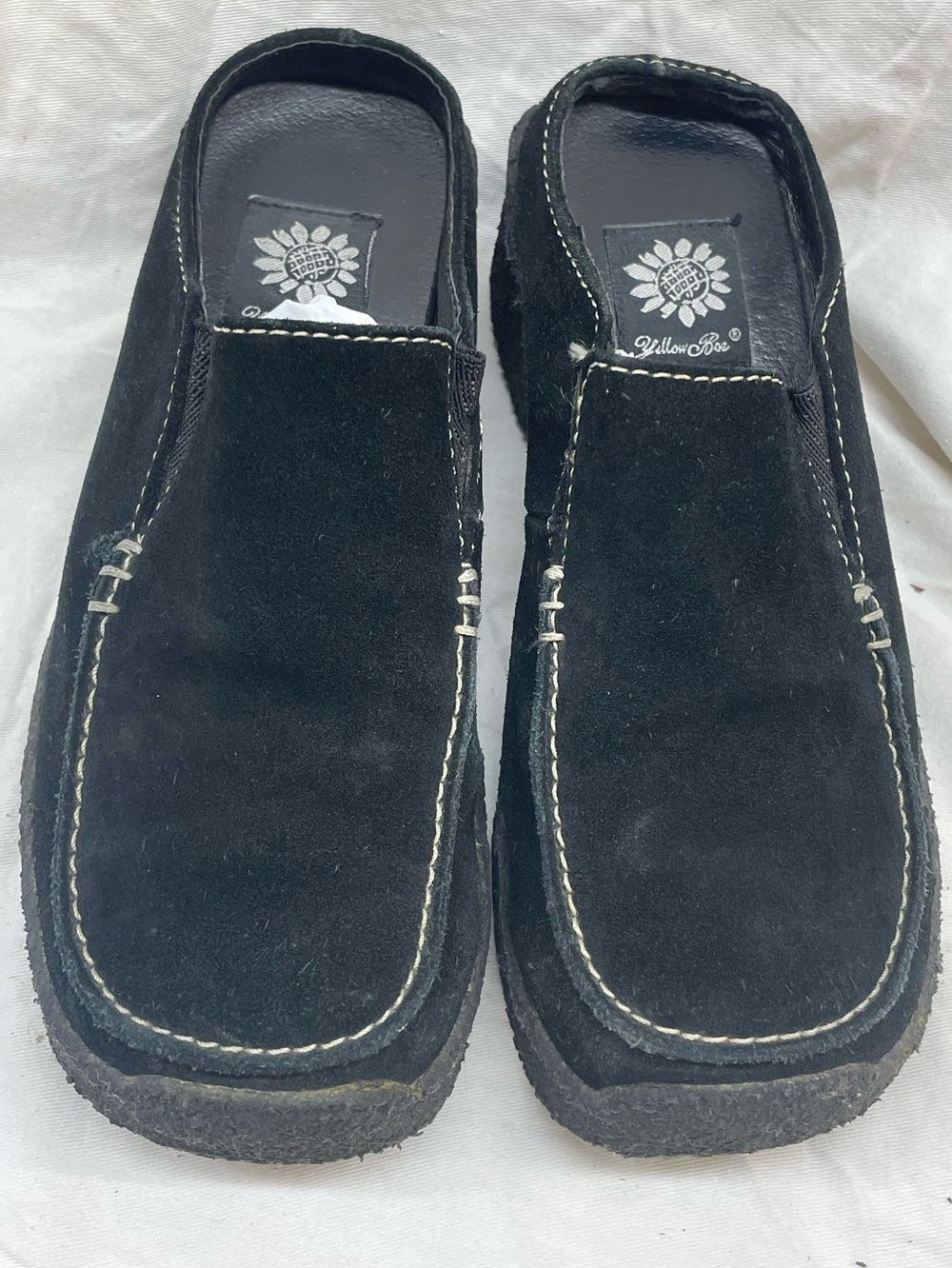 Yellow Box Black Suede Slip-On Moccasin Loafers Sz 8.5